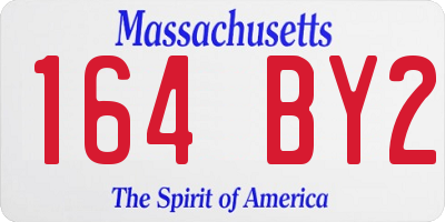 MA license plate 164BY2