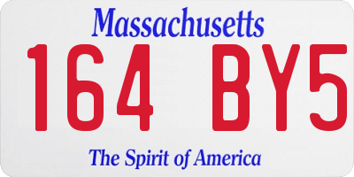MA license plate 164BY5