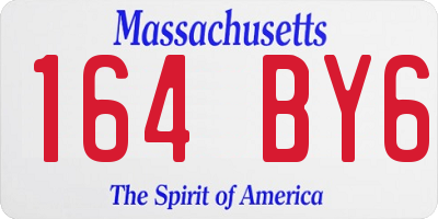 MA license plate 164BY6