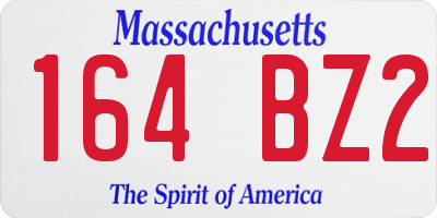 MA license plate 164BZ2