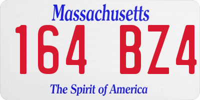 MA license plate 164BZ4