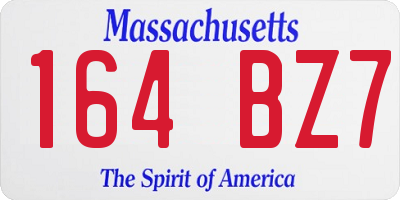 MA license plate 164BZ7