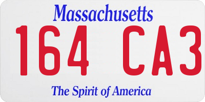 MA license plate 164CA3