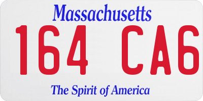 MA license plate 164CA6