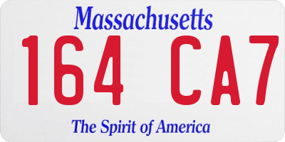 MA license plate 164CA7