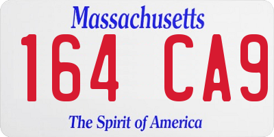 MA license plate 164CA9