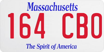 MA license plate 164CB0