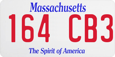 MA license plate 164CB3