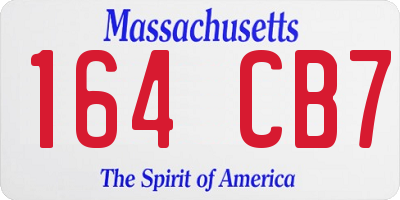 MA license plate 164CB7