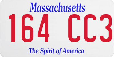 MA license plate 164CC3