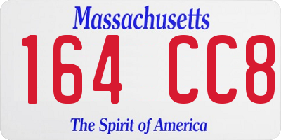 MA license plate 164CC8