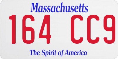MA license plate 164CC9