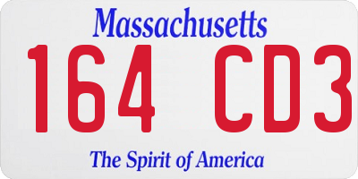 MA license plate 164CD3