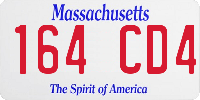 MA license plate 164CD4