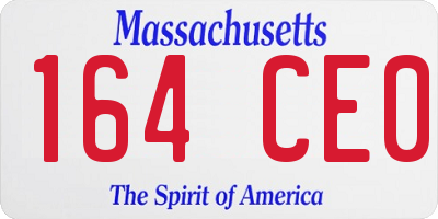 MA license plate 164CE0