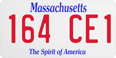 MA license plate 164CE1