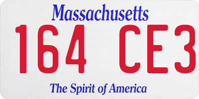 MA license plate 164CE3