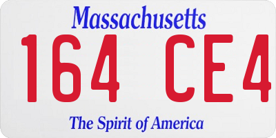 MA license plate 164CE4