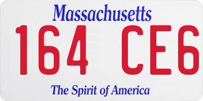 MA license plate 164CE6