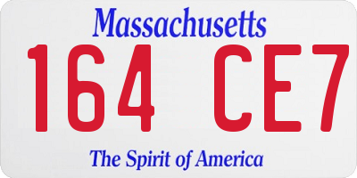 MA license plate 164CE7