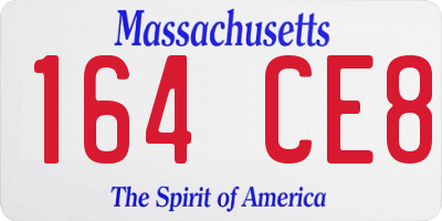 MA license plate 164CE8
