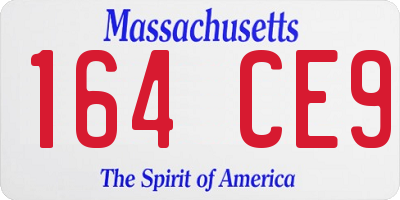 MA license plate 164CE9