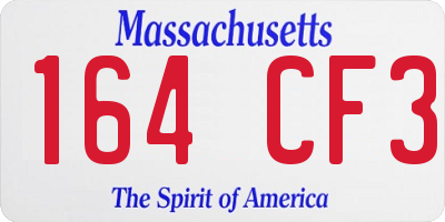 MA license plate 164CF3