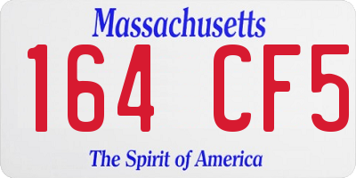 MA license plate 164CF5