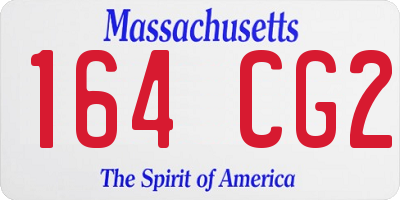 MA license plate 164CG2