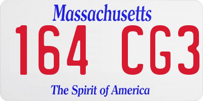 MA license plate 164CG3