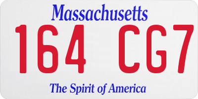 MA license plate 164CG7