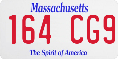 MA license plate 164CG9