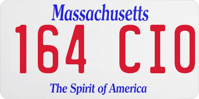 MA license plate 164CI0