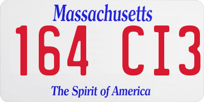 MA license plate 164CI3