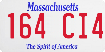 MA license plate 164CI4