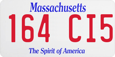 MA license plate 164CI5