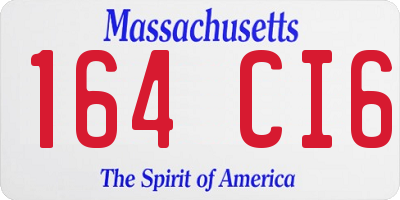 MA license plate 164CI6