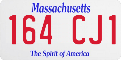 MA license plate 164CJ1