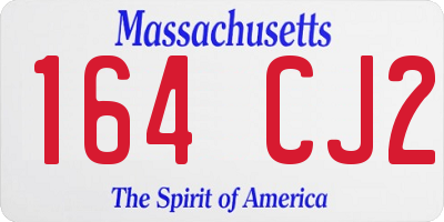 MA license plate 164CJ2