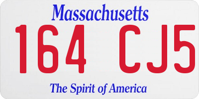 MA license plate 164CJ5