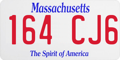 MA license plate 164CJ6