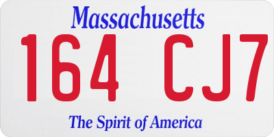 MA license plate 164CJ7