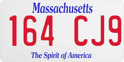 MA license plate 164CJ9