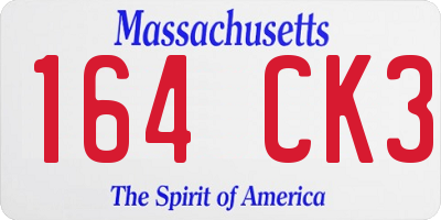 MA license plate 164CK3