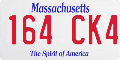 MA license plate 164CK4
