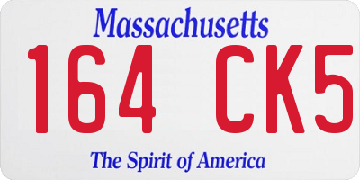MA license plate 164CK5