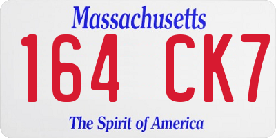 MA license plate 164CK7