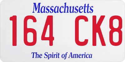 MA license plate 164CK8