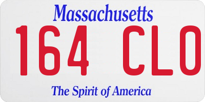 MA license plate 164CL0