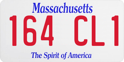 MA license plate 164CL1
